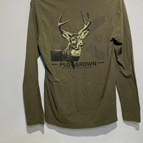 Flogrown Men's Green Authentic Florida Sportsman Long Sleeve Tee Size Medium - Picture 2 of 6